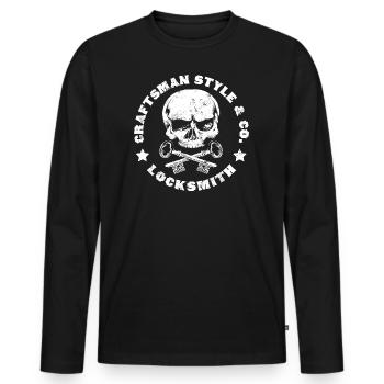 Schlosser Abzeichen - Männer Premium Bio Langarmshirt - Schwarz - Vorne - Nico (187cm)