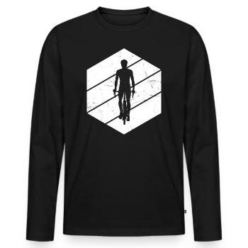 Cycling Cycling - Men's Premium Organic Long Sleeve Shirt - black - Front - Nico (187cm)