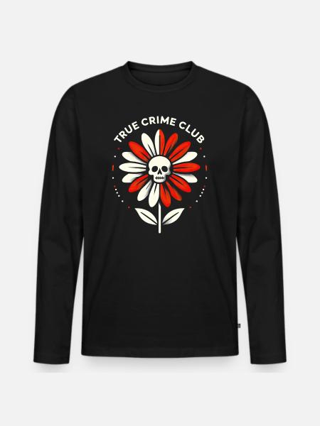 Skull Bloom Enigma - Men's Premium Organic Long Sleeve Shirt - black