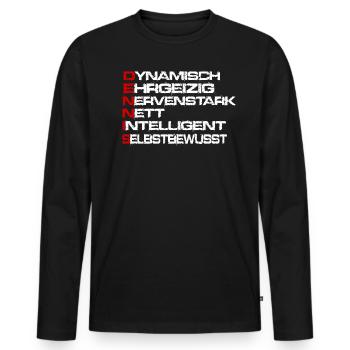 Dennis Vorname Name Namen Geschenk Geschenkidee - Männer Premium Bio Langarmshirt - Schwarz - Vorne - Nico (187cm)
