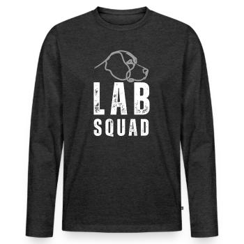 Labrador Squad - Men's Premium Organic Long Sleeve Shirt - heather anthracite - Front - Nico (187cm)