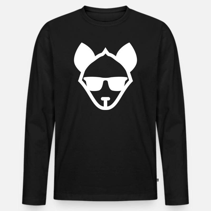 Hyena Head - Männer Premium Bio Langarmshirt - Schwarz