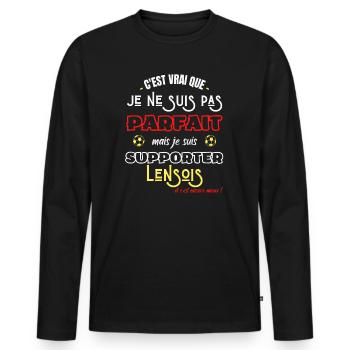 Lens football Parfait supporter Lensois Humour - T-shirt manches longues Premium bio Homme - noir - Devant - Nico (187cm)