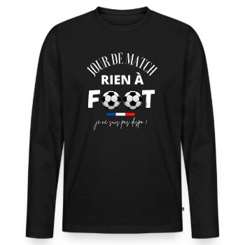 Humour football supporter, jour de match drôle - T-shirt manches longues Premium bio Homme - noir - Devant - Nico (187cm)