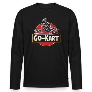 Go-Kart Go-Kart Kart Driver | Colors can be changed - Men's Premium Organic Long Sleeve Shirt - black - Front - Nico (187cm)