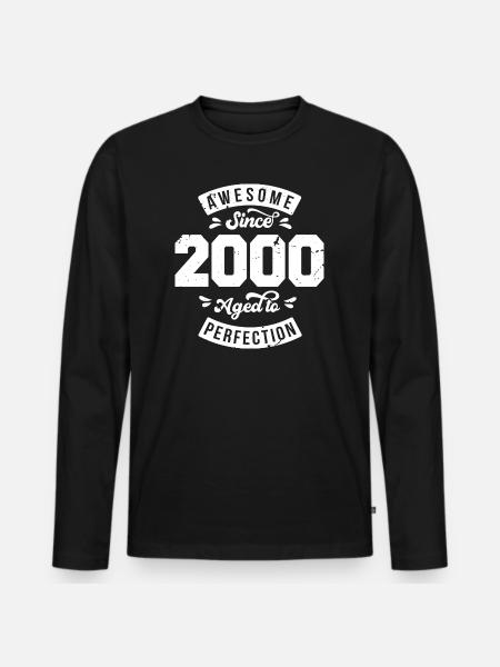 Millésime 2000 anniversaire - rétro 2000 - T-shirt manches longues Premium bio Homme - noir