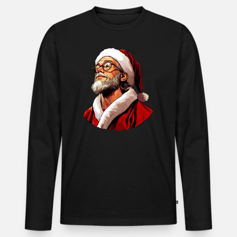 Jesu Weihnachten - Männer Premium Bio Langarmshirt - Schwarz