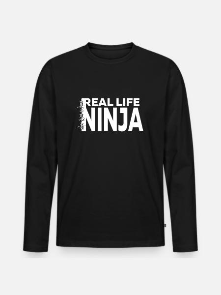 Real Life Ninja Shirt - Men's Premium Organic Long Sleeve Shirt - black