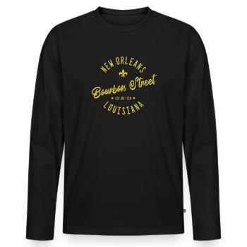 New Orleans Bourbon Street Jazz - T-shirt manches longues Premium bio Homme - noir - Devant - Nico (187cm)