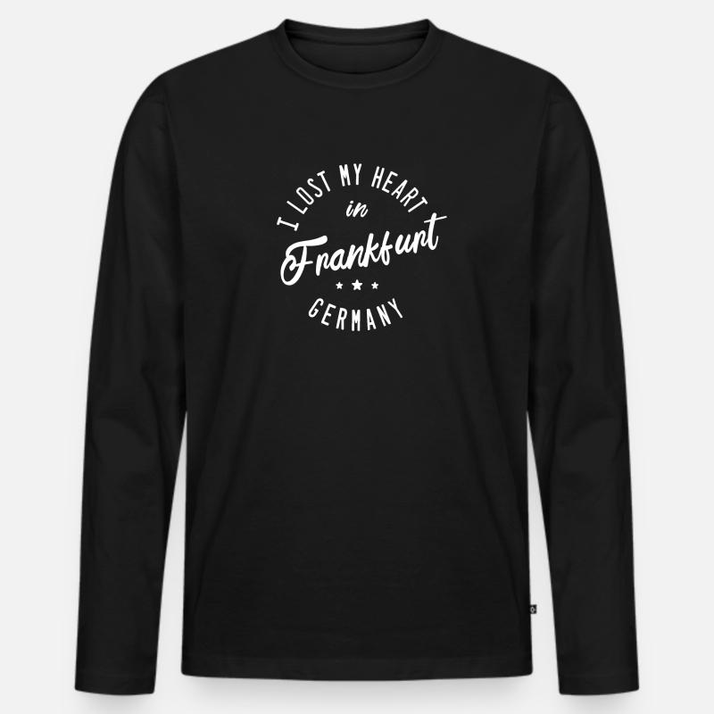 Frankfurt - Männer Premium Bio Langarmshirt - Schwarz