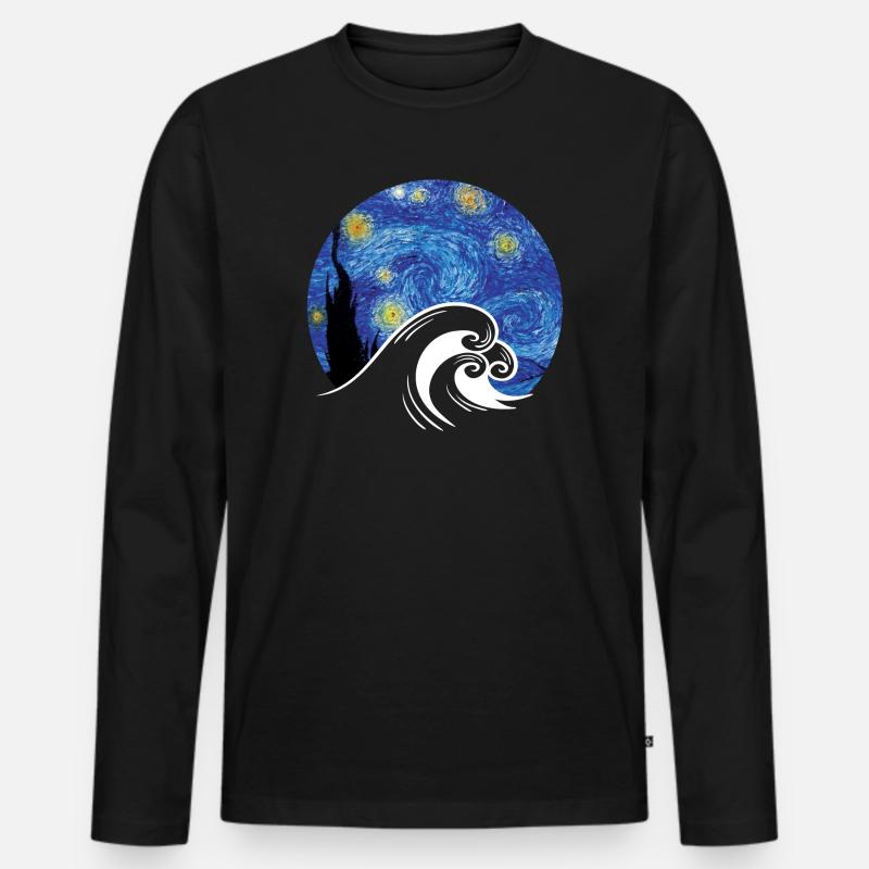 Van Gogh - Männer Premium Bio Langarmshirt - Schwarz