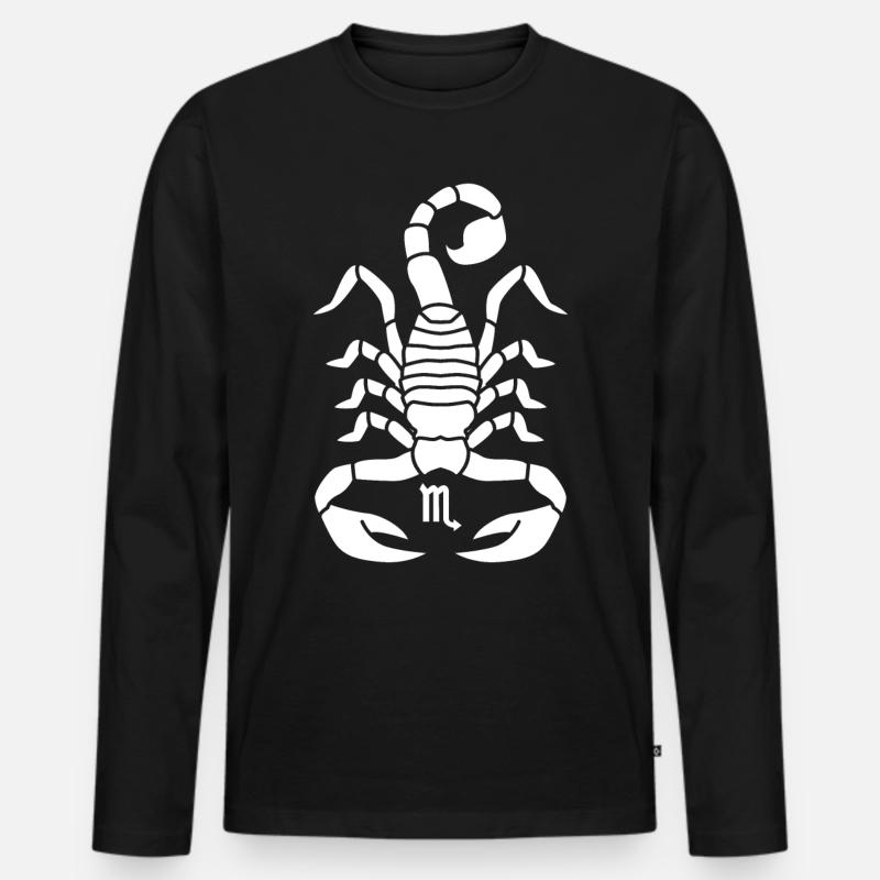 Skorpion Sternzeichen - Männer Premium Bio Langarmshirt - Schwarz