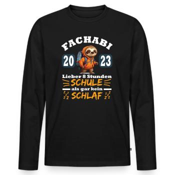 Graduation 2023 Main Real Fachabi Graduate - Men's Premium Organic Long Sleeve Shirt - black - Front - Nico (187cm)