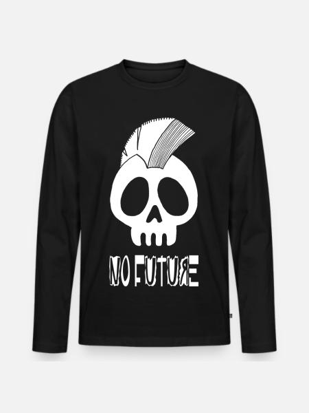 White punk skull - Men's Premium Organic Long Sleeve Shirt - black