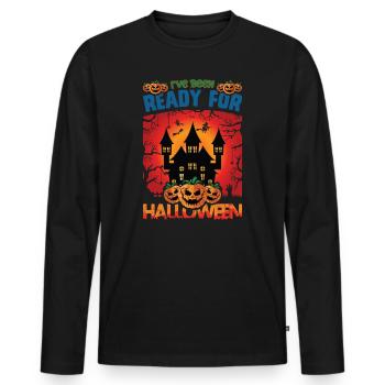 I have been ready for Halloween - Männer Premium Bio Langarmshirt - Schwarz - Vorne - Nico (187cm)