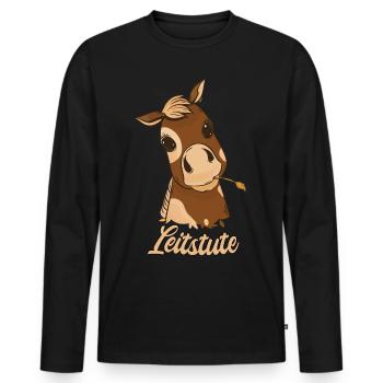 Leitstute Pferdezüchterin Geschenk - Männer Premium Bio Langarmshirt - Schwarz - Vorne - Nico (187cm)