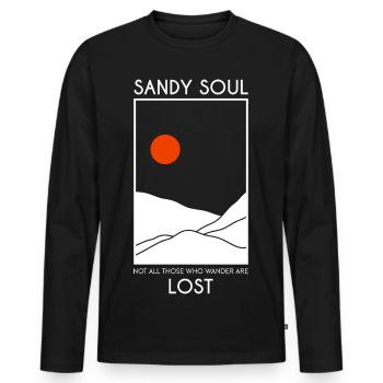 Sand deserts / sand dunes with red sun - Men's Premium Organic Long Sleeve Shirt - black - Front - Nico (187cm)