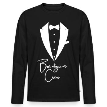Équipe de mariés pour la fête de garçon - T-shirt manches longues Premium bio Homme - noir - Devant - Nico (187cm)