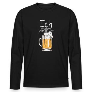 BWL Student Wirtschaft Bier Saufen - Männer Premium Bio Langarmshirt - Schwarz - Vorne - Nico (187cm)