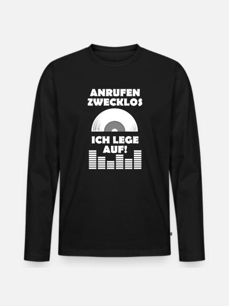 DJ Auflegen - Männer Premium Bio Langarmshirt - Schwarz