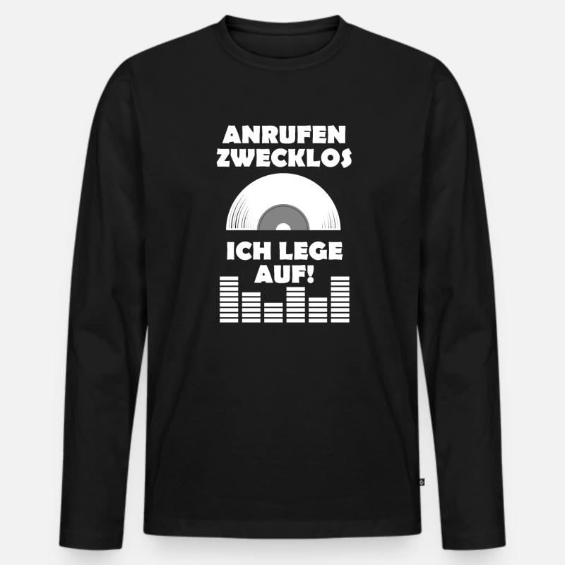 DJ Auflegen - Männer Premium Bio Langarmshirt - Schwarz