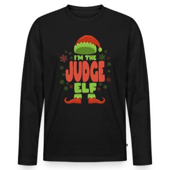 Richter Weihnachtself - Männer Premium Bio Langarmshirt - Schwarz - Vorne - Nico (187cm)