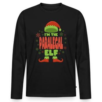 Parajuriste Elfe de Noël - T-shirt manches longues Premium bio Homme - noir - Devant - Nico (187cm)