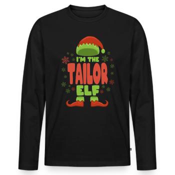 Schneider Weihnachtself - Männer Premium Bio Langarmshirt - Schwarz - Vorne - Nico (187cm)