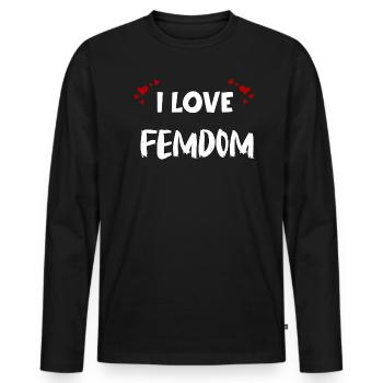 Femdom Domina Dominant Beta Slave Cadeau - T-shirt manches longues Premium bio Homme - noir - Devant - Nico (187cm)