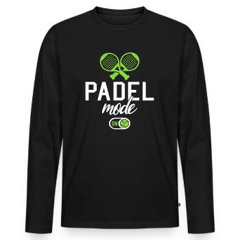 Mode Padel sur Padel Tennis Padel Player - T-shirt manches longues Premium bio Homme - noir - Devant - Nico (187cm)