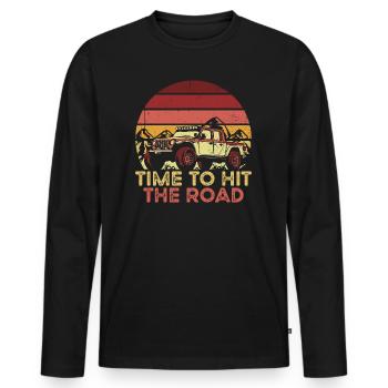 Technicien en mécatronique automobile Garage Garage Voiture - T-shirt manches longues Premium bio Homme - noir - Devant - Nico (187cm)