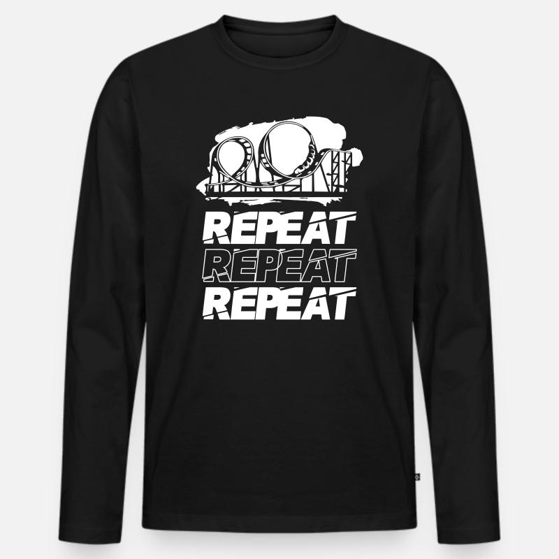 Roller Coaster Repeat Repeat Repeat - Men's Premium Organic Long Sleeve Shirt - black