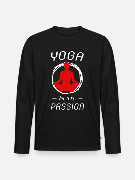 Yoga Yogasitz Namaste - Männer Premium Bio Langarmshirt - Schwarz