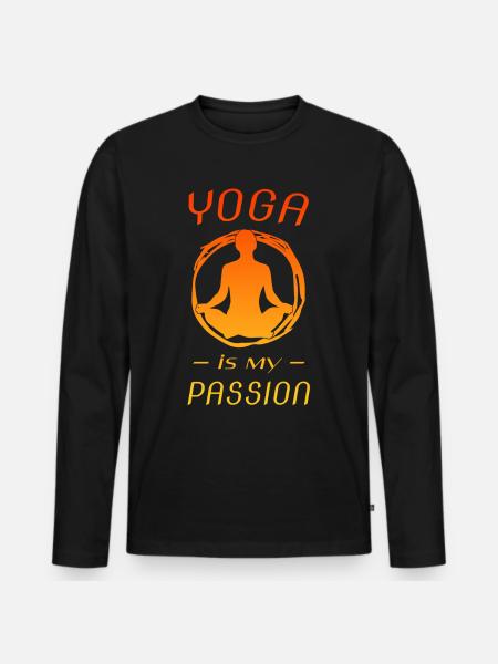 Yoga Namaste - Männer Premium Bio Langarmshirt - Schwarz