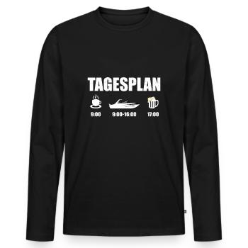 Boot Kapitän - Männer Premium Bio Langarmshirt - Schwarz - Vorne - Nico (187cm)