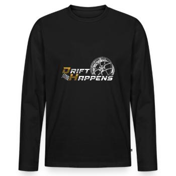 Drift Happens - Men's Premium Organic Long Sleeve Shirt - black - Front - Nico (187cm)