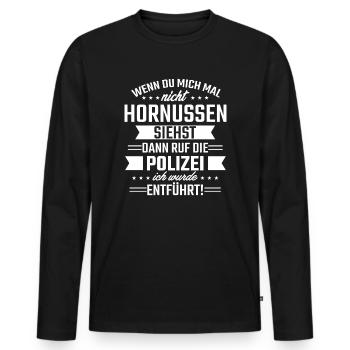 Hornussen Spruch - Männer Premium Bio Langarmshirt - Schwarz - Vorne - Nico (187cm)