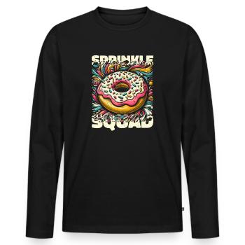 Sprinkle Squad - Lustiges Donut Geschenk - Männer Premium Bio Langarmshirt - Schwarz - Vorne - Nico (187cm)