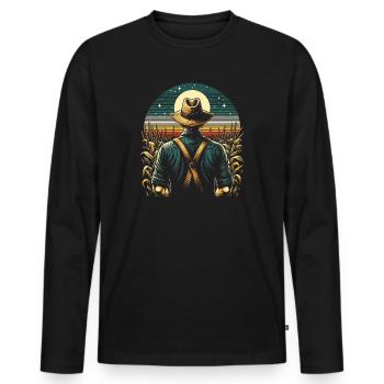 Maisfeld Farmer - Stolz, Ehrenvoll, Legendär - Männer Premium Bio Langarmshirt - Schwarz - Vorne - Nico (187cm)