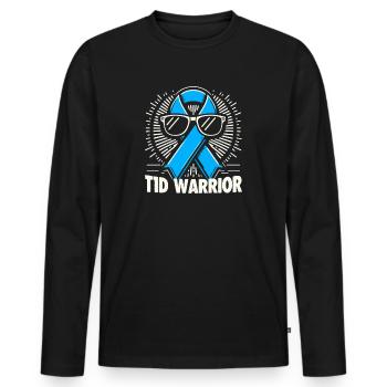 Guerrier T1D - Plaisir combatif pour diabétique de type 1 - T-shirt manches longues Premium bio Homme - noir - Devant - Nico (187cm)