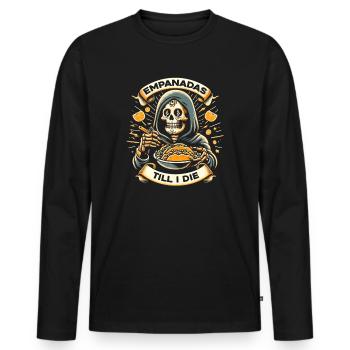 Empanadas - Cadeau parfait pour les gourmets - T-shirt manches longues Premium bio Homme - noir - Devant - Nico (187cm)
