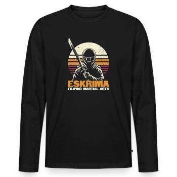 Eskrima - Cadeau d’arts martiaux philippins - T-shirt manches longues Premium bio Homme - noir - Devant - Nico (187cm)