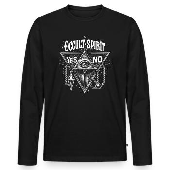 Occult Spirit Logo Pendulum - Men's Premium Organic Long Sleeve Shirt - black - Front - Nico (187cm)