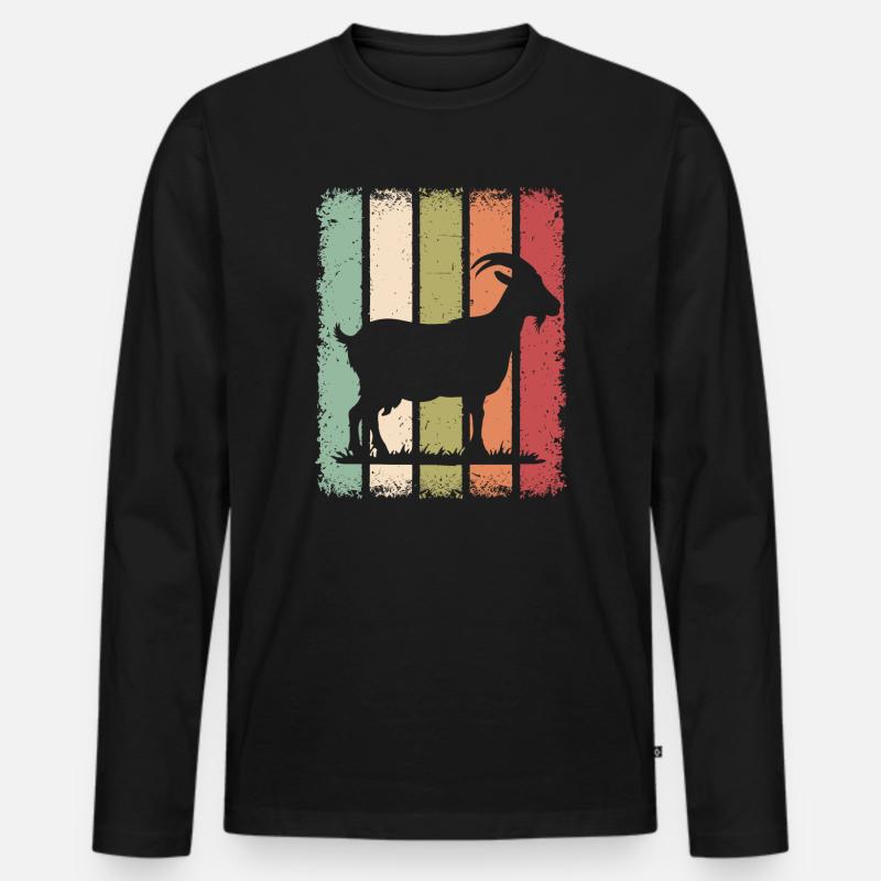 Ziege Ziegenbock - Männer Premium Bio Langarmshirt - Schwarz
