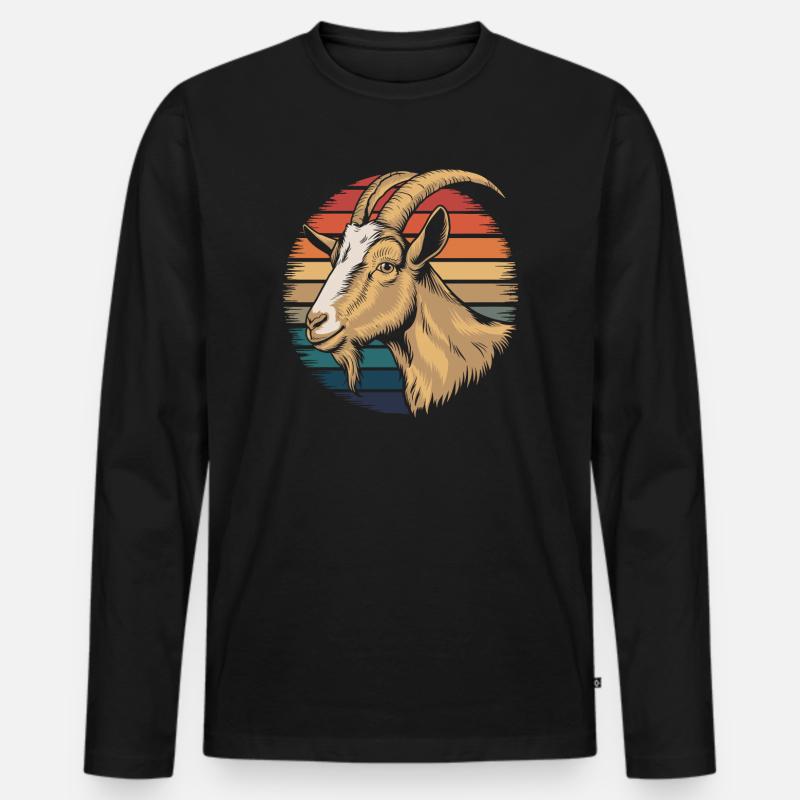 Ziege Ziegenbock - Männer Premium Bio Langarmshirt - Schwarz