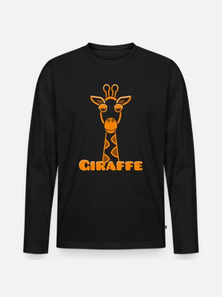 Giraffe - Männer Premium Bio Langarmshirt - Schwarz