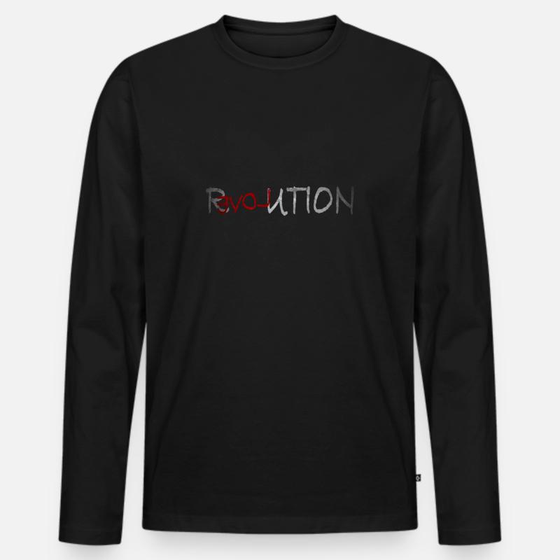 Revolution Love - Männer Premium Bio Langarmshirt - Schwarz