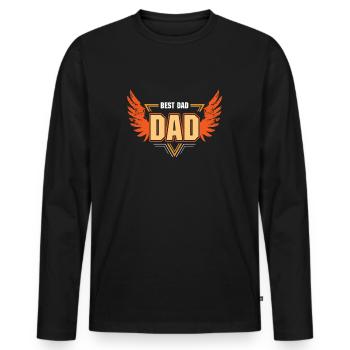 Best Dad bester Papa - Männer Premium Bio Langarmshirt - Schwarz - Vorne - Nico (187cm)