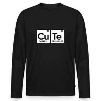 CUTE Tableau périodique Tableau périodique Dites ma chérie - T-shirt manches longues Premium bio Homme - noir - Devant - Nico (187cm)