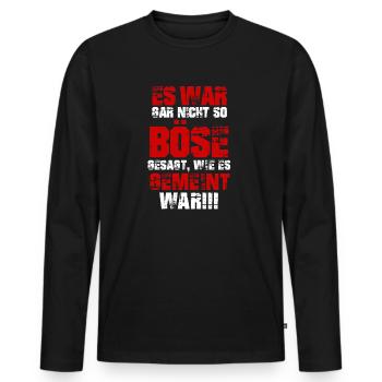 Es War gar nicht so böse gesagt - Männer Premium Bio Langarmshirt - Schwarz - Vorne - Nico (187cm)
